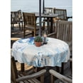 thumbnail image 2 of Outdoor Tablecloths with Umbrella Hole & Zipper, Blue Octopus Coastal Round Tablecloth 54 Inch, Coral Summer Beach Nautical Ocean Blue Waterproof Table Cloth, Patio/Pool/Picnic Table Covers, 2 of 8
