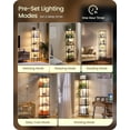 thumbnail image 3 of GOEBLESON 5-Tier Corner Floor Lamp with Shelves, Dimmable LED Bookshelf Light for Living Room, Remote & Foot Control, 3CCT Timer, Black, 3 of 7