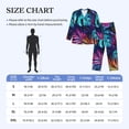 thumbnail image 4 of Balery Colorful Tropical Leaves Pijama para Hombre de Dos Piezas con Manga Larga, Conjunto de Dormir y Descanso Suave con Bolsillos-X-Large, 4 of 7