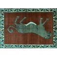 thumbnail image 1 of Ahgly Company Indoor Rectangle Animal Light Blue Traditional Area Rugs, 7' x 10', 1 of 4