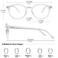 thumbnail image 2 of KOOSUFA Blue Light Blocking Reading Glasses +1.5 Round Women Men Light Weight Eyewear Reader Eyeglasses with Spring Hinge Transparent, 2 of 7