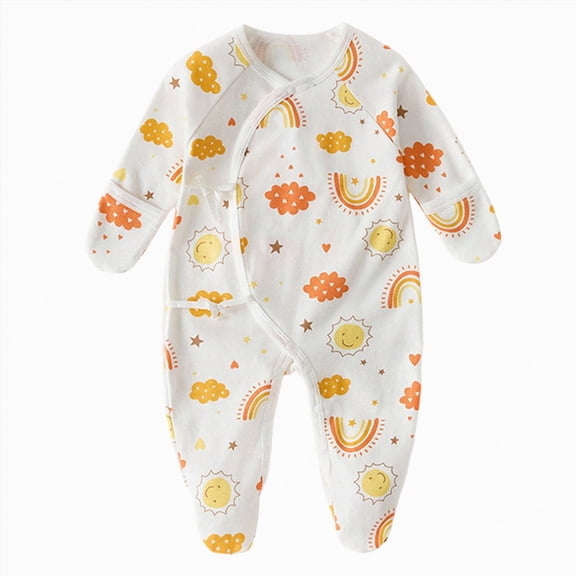 BOBOGOJP 100% Organic Cotton Soft 0-6 Months Unisex Footless Newborn Baby Sleepers Pajamas Romper Boys Girls Long Sleeve Multicolour for Size 1-3 Months