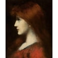 thumbnail image 2 of Jean-Jacques Henner 20x24 Black Ornate Framed Double Matted Museum Art Print Titled: Red Haired Woman in Profile, 2 of 5