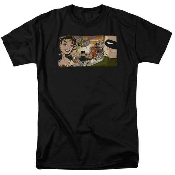 JLA Justice League Cinematic League S/S Adult 18/1 T-Shirt Black