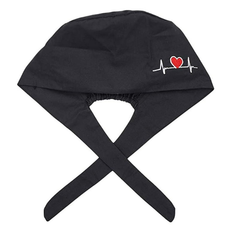 Visland Women Men Unisex Surgical Scrub Cap ECG Embroidery Visland Women Men Unisex Surgical Scrub Cap ECG Embroidery