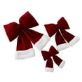 thumbnail image 2 of JeashCHAT Christmas Ornaments Christmas Velvet Red Bows Pendant, Christmas Tree Decorations, Bows Hanging Pendants for Xmas Tree Wreath Window Wedding Holiday Party Decor, 10.6"x12.6", Wine, 2 of 3