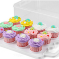 thumbnail image 5 of 3 Tier Cupcake Carrier with Lid, Holds 36 Cupcakes or 3 Large Cakes Food Transporter Container with 3 Tier Stackable Layer Insert(3 Tier Cupcake-Clear), 5 of 6