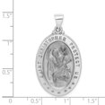thumbnail image 3 of 14k White Gold Hollow Polished and Satin St. Christopher Medal Charm Pendant, 3 of 7