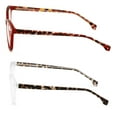 thumbnail image 3 of 2 Pairs Women 2 Tone Oval Tortoise Temple Optical Frame Fashion Reading Glasses Reader - ZT102 +1.00, 3 of 5