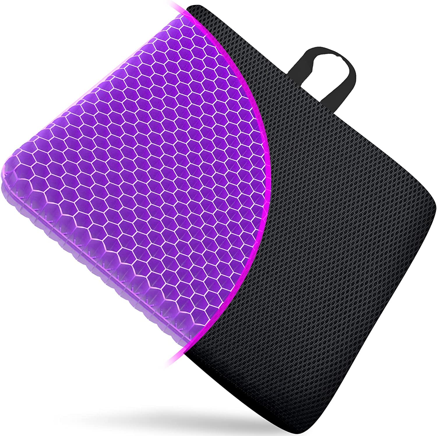 Breathable Honeycomb Design Pain Relief Egg Seat Cushion Gel Seat Cushion Purple, 16.5 x 14.5 x 1.4inch Home Office Chair Cars Wheelchair 