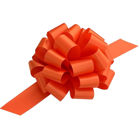 Large Orange Gift Pull Bows - 9" Wide, Set of 6, Easter, Spring, Birthday, Baby Shower, Fundraiser, School Colors, Office, Decoration, Basket, Fall Decor, Autumn, Halloween, Thanksgiving, Christmas