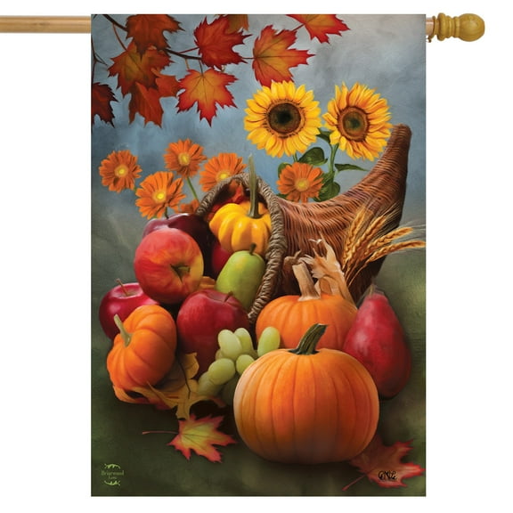 Briarwood Lane Bountiful Cornucopia Autumn House Flag