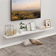 thumbnail image 2 of Floating Shelves for Wall, 2 Large Wall Mounted Shelves with Invisible Brackets, Long Wood Floating Wall Shelf Shelves for Living Room, Bedroom, Kitchen Decor, WH 72", 2 of 14