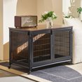 37" XXL Large Wooden Dog Cage Heavy Duty Kennel Metal Pet Crate w