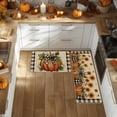 thumbnail image 4 of Sm:)e Pumpkin Bow Sunflower Linen Fall Kitchen Rugs and Mats, 17x29Inch and 17x47 Inch, Non Slip Mat for Porch Patio Hallway, 4 of 6