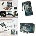thumbnail image 4 of ZUXONGSY Wolf Lavender Flower Print Leather Crossbody Purse & Wallet Set for Women, Multi-Pocket Satchel with Adjustable Strap for Casual & Formal Outings, 4 of 5