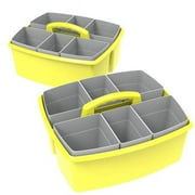 Storex 00982U02C Large Caddy with Sorting Cups, Yellow - Pack of 2