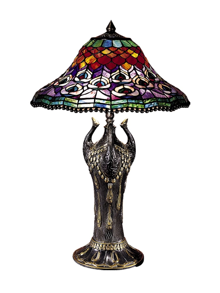 tiffany peacock table lamp