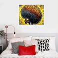 thumbnail image 5 of JEUXUS Premium Canvas Wall Art African American Abstract Art Modern Decorative Artwork Black Queen Woman Graffiti Design Abstract Afro Hairstyle Artwork Painting  16x12in, 5 of 6