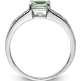 thumbnail image 3 of Sterling Silver Rhodium Cushion-Cut Green Quartz & Diamond Ring (Size 8) Made In Thailand qr2793-8, 3 of 6