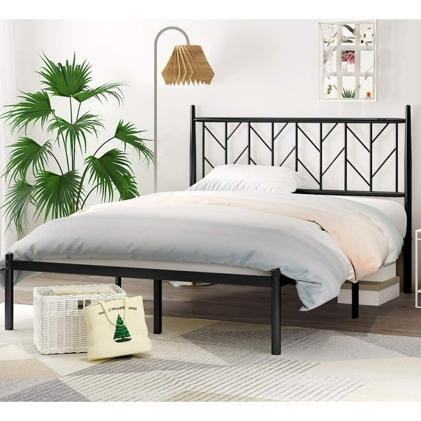 Amolife Queen Size Modern Metal, Retro Queen Size Bed Frame