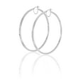 thumbnail image 2 of Brilliance Fine Jewelry Women's Rhodium Plated Sterling Silver High Polished Large Square Tube Hoop Adults Earrings, 2 of 4
