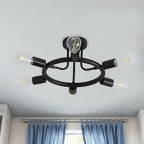 Aiwen 6 Lights Sputnik Semi Flush Ceiling Lamp Round Metal Chandelier