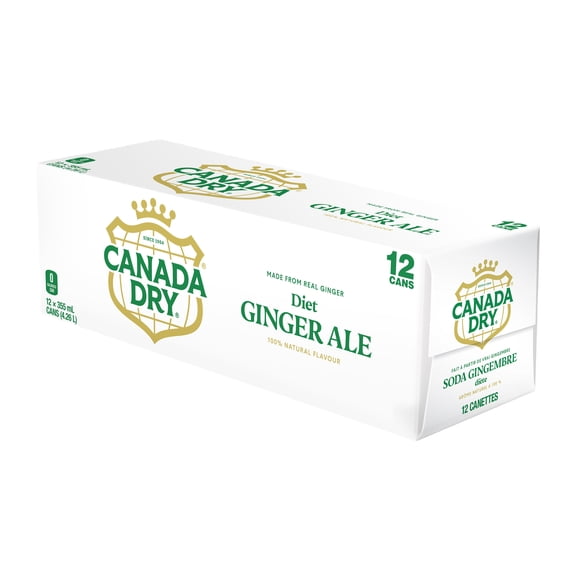 Soda gingembre diète Canada DryMD - Emballage de 12&nbsp;canettes de 355&nbsp;mL