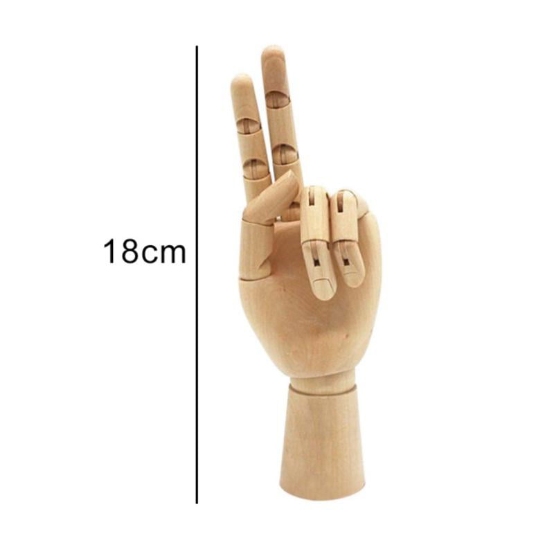 Adult Male Wooden Jewelry Hand Display with Flexible Wrists and Fingers Set 