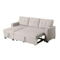 thumbnail image 3 of Devion Furniture Linen Blend Reversible Sleeper Sectional Sofa with back cushions, Beige, 3 of 9