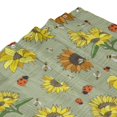 thumbnail image 4 of Shower Curtain, Sage Green With Sunflowers Waterproof Fabric Plastic Shower Curtain, Drying Fast Bathroom Curtain with 9 Buttonholes, Ruffle Shower Curtain 60x72in, 4 of 8