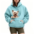 thumbnail image 3 of WULMLEO Womens Cuddle Pouch Hoodie for Small Pet Fleece Hoodie with Pouch Blue 2XL, 3 of 7