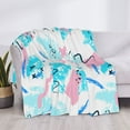 thumbnail image 6 of YFYANG Lightweight Warm Flannel Blanket, Blue Abstract Watercolor Throw Blanket for Bed, Sofa, Travel, Camping, 50"x40", 6 of 7