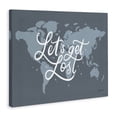thumbnail image 2 of Stupell Industries Contemporary Let's Get Lost Adventure Phrase Blue World Map Canvas Art, 30 x 24, by Becky Thorns, 2 of 7