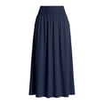 thumbnail image 4 of Arlun Maxi Skirt for Women Solid Color Elastic Smocked High Waisted Flowy 2026 Summer Boho Long Skirts Loose Fit Comfy Breathable Beach Cover up Vacation Bottoms 2-Navy XL, 4 of 4