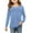 Blue, variant on Ltctricy Girls' Long Sleeve Shirts Soft Crew Neck Pleated Front Soft Casual T-Shirts Loose Tees Tops 5-14 Y