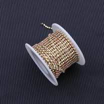 LEORX 1 Roll Rhinestone Fabric Trim Clothing Embellishments Golden Chain For DIY Clothing Decoration Costumes