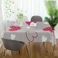 thumbnail image 6 of GZHJMY Valentine's Day Love Heart Tablecloth, Rectangle Waterproof Washable Polyester Table Cover for Picnic Dinner Holiday Party Decor, 54 x 54 Inch, 6 of 7