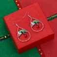 thumbnail image 3 of Sdmnsg-T Christmas Earrings for Women Red Green Christmas Jingle Bell Earrings Glitter Teardrop Dangle Earrings Holiday New Year Christmas Jewelry Gift, 3 of 6
