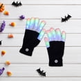 thumbnail image 4 of Guantes con luz LED, mitones, regalos de fiesta, disfraces de Halloween, iluminación para las yemas de los dedos blanco negro, 4 of 7