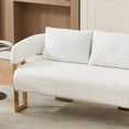 thumbnail image 5 of 51" Small Sofa Couch Comfy Modern Teddy Upholstered 2-Seater Love Seats for Apartment,Bedroom,Office,White, 5 of 8