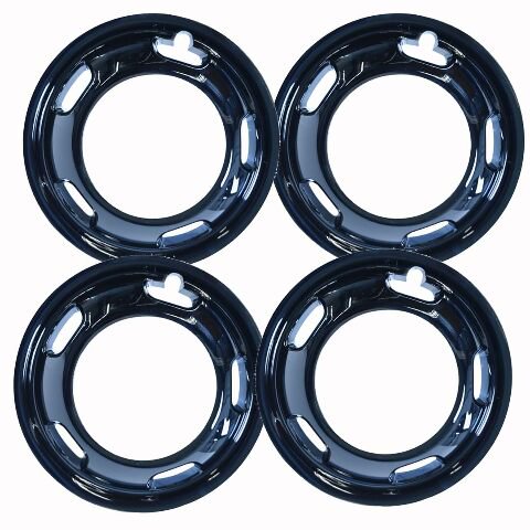 Fuel Rider Set of 4 Gloss Black ABS Wheel Simulators Designed for 19-19 RAM 3500 8 Lug, 5 Hand Holes, Full Set Wheel Covers