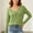 Green, variant on jjayotai Women's Deep V Neck Top Long Sleeve Ruched Front Blouse Slim Fit Fall Basic Layering Blouse