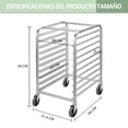 thumbnail image 2 of Zocalo Rack Espiguero Panadero Aluminio Para 10 Charolas Con Ruedas, 2 of 7