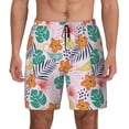 thumbnail image 2 of Picia Tropical Plants pattern Mens Swim Trunks with Compression Liner Stretch Beach Shorts Quick Dry with Zipper Pockets No-Chafing Board Shorts-Small, 2 of 9