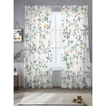 thumbnail image 2 of Spring Flowers Sheer Curtains 84 Inch Length 2 Panels Set Window Treatments, Yellow Pink Floral Leaves Country Farm Plants Rod Pocket Semi Curtains for Living Room/Bedroom/Kitchen, 104"W x 84"L, 2 of 7