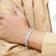 thumbnail image 5 of JeenMata Pulsera de plata con eslabones de llave griega para hombre - Joyería moderna entrelazada, 5 of 6