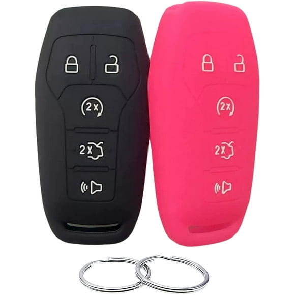 LAICAIW Silicone Rubber Key Fob Cover Compatible with 2013 2014 2015 2016 2017 2018 Ford Explorer Edge F-150 F-250 Super Duty F-350 Super Duty Fusion Lincoln Mustang MKX M3N-A2C31243300