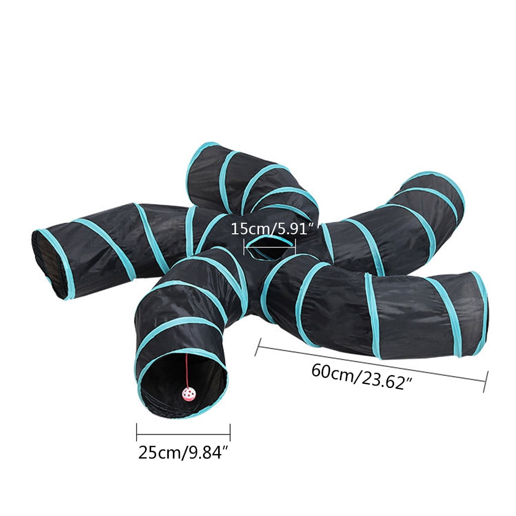 BQBQERT Cats 5-way Tunnel Toy S Shape Cube Tube Interactive Toy for Small Cats