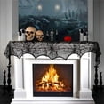 thumbnail image 5 of Muecwrye 2 Pack Halloween Decorations, Black Tablecloth, Lace Round Spider Cobweb Table Cover, Mantel Scarf Lampshade for Halloween Kitchen Party Decor, 5 of 8